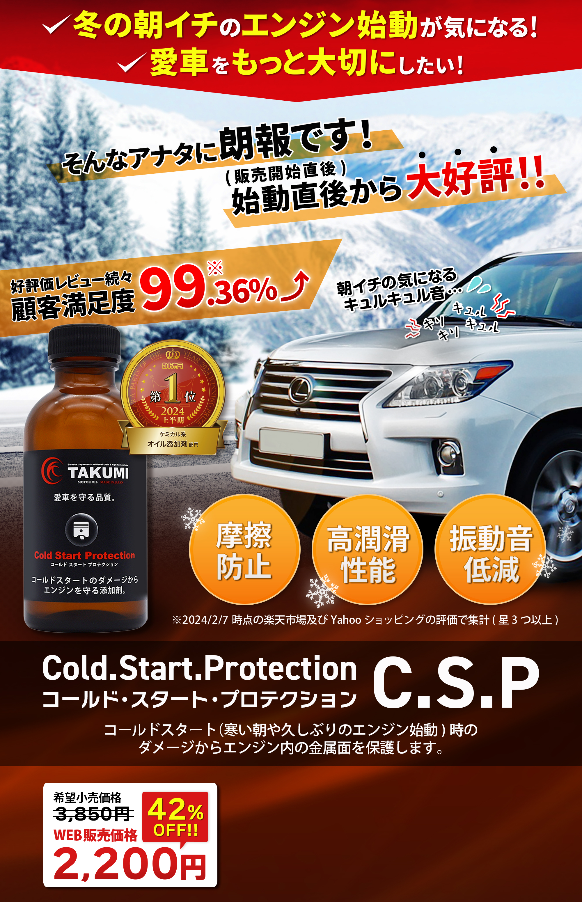 C.S.P コールド.スタート.プロテクション コールドスタート防止添加剤
